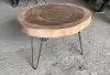  Product image 10 of the product “Low natural wood table round from suar with metal legs 